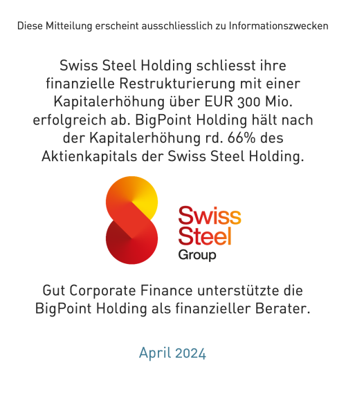 Swiss Steel Holding schliesst finanzielle Restrukturierung ab