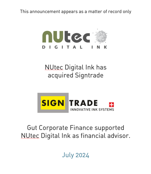 NUtec Digital Ink acquired Signtrade